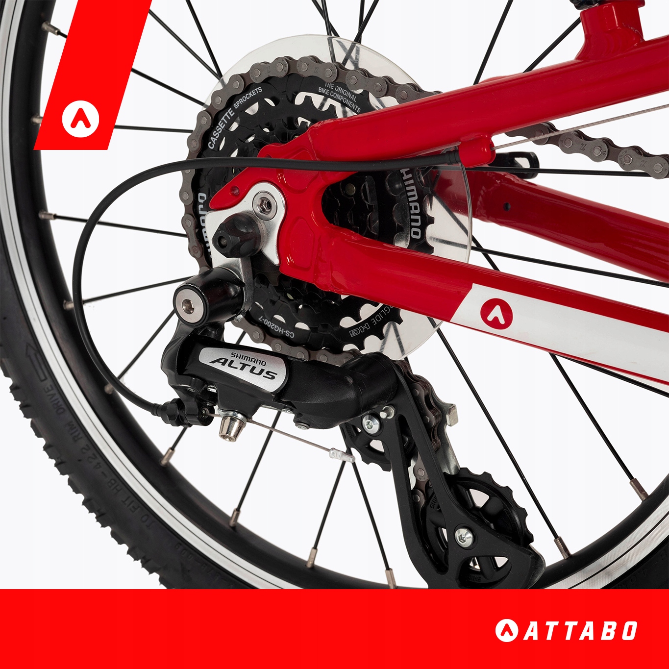 Rower dziecięcy ATTABO EASE czerwony 20 CALI LEKKI ALUMINIOWY ROWEREK Marka Attabo