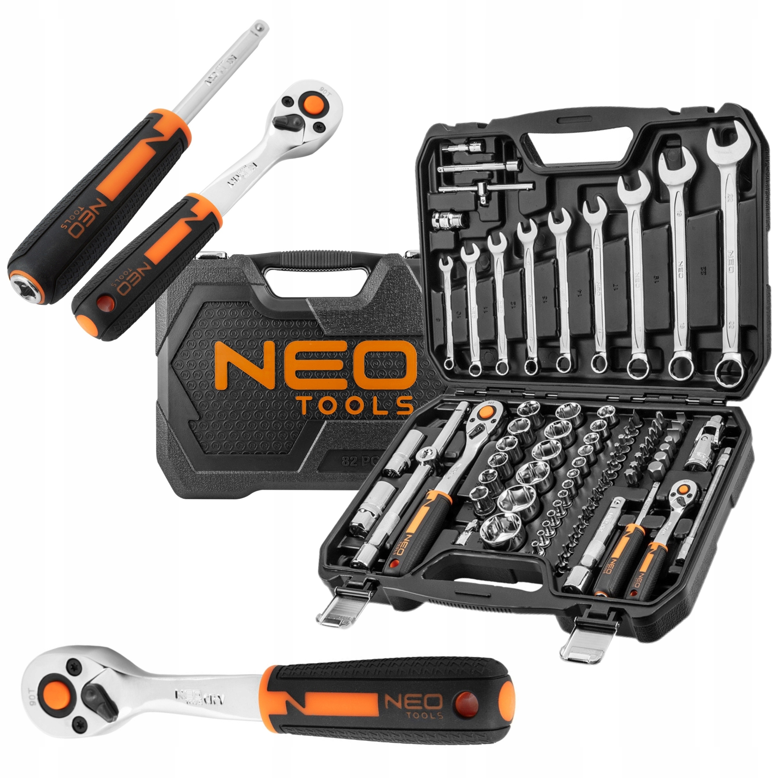 Neo Sada Nástrčné Kľúče 1/2 1/4 82KS Nasadaki Torx Ploché CrV 10-059