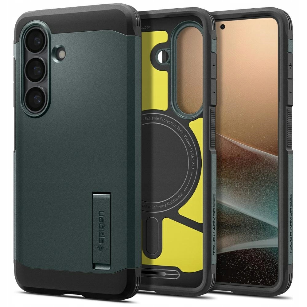 Pouzdro Spigen Tough Armor Mag MagSafe pro Samsung Galaxy S26+ zelené