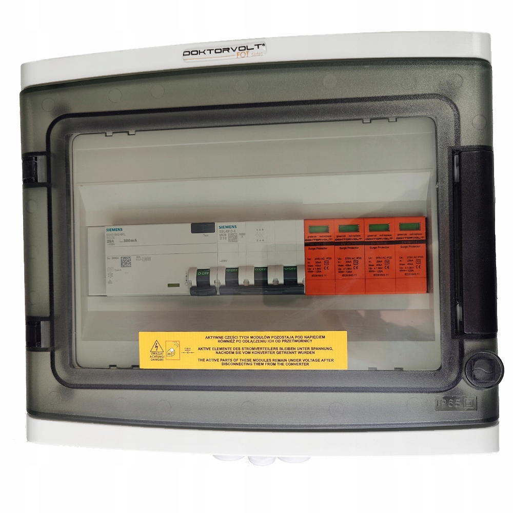 Solární Pv rozvaděč Ac T2 s ochranou Siemens B10A Doktorvolt