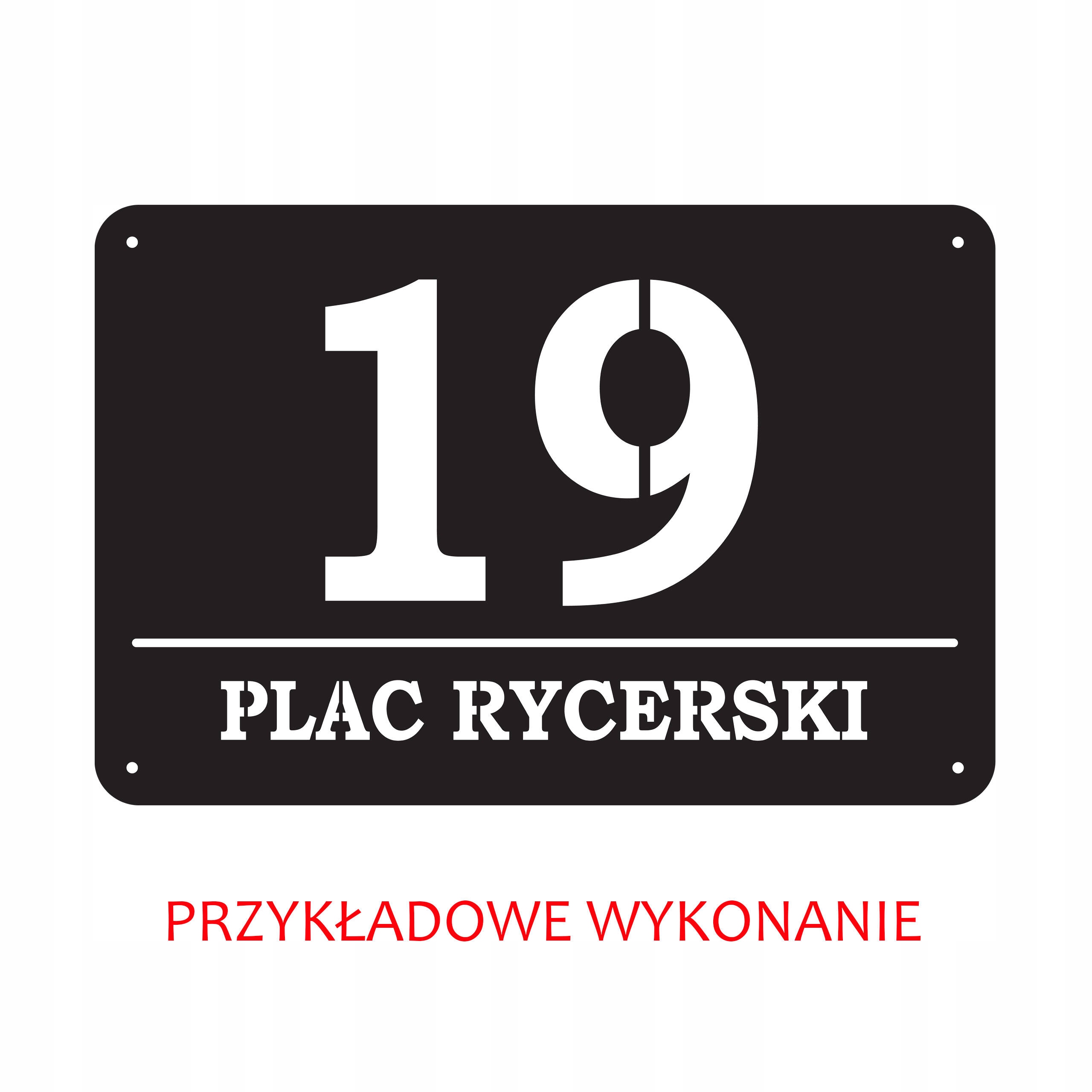 TABLICZKA ADRESOWA SZYLD NUMER DOMU - METALOWA Szerokość produktu 48 cm