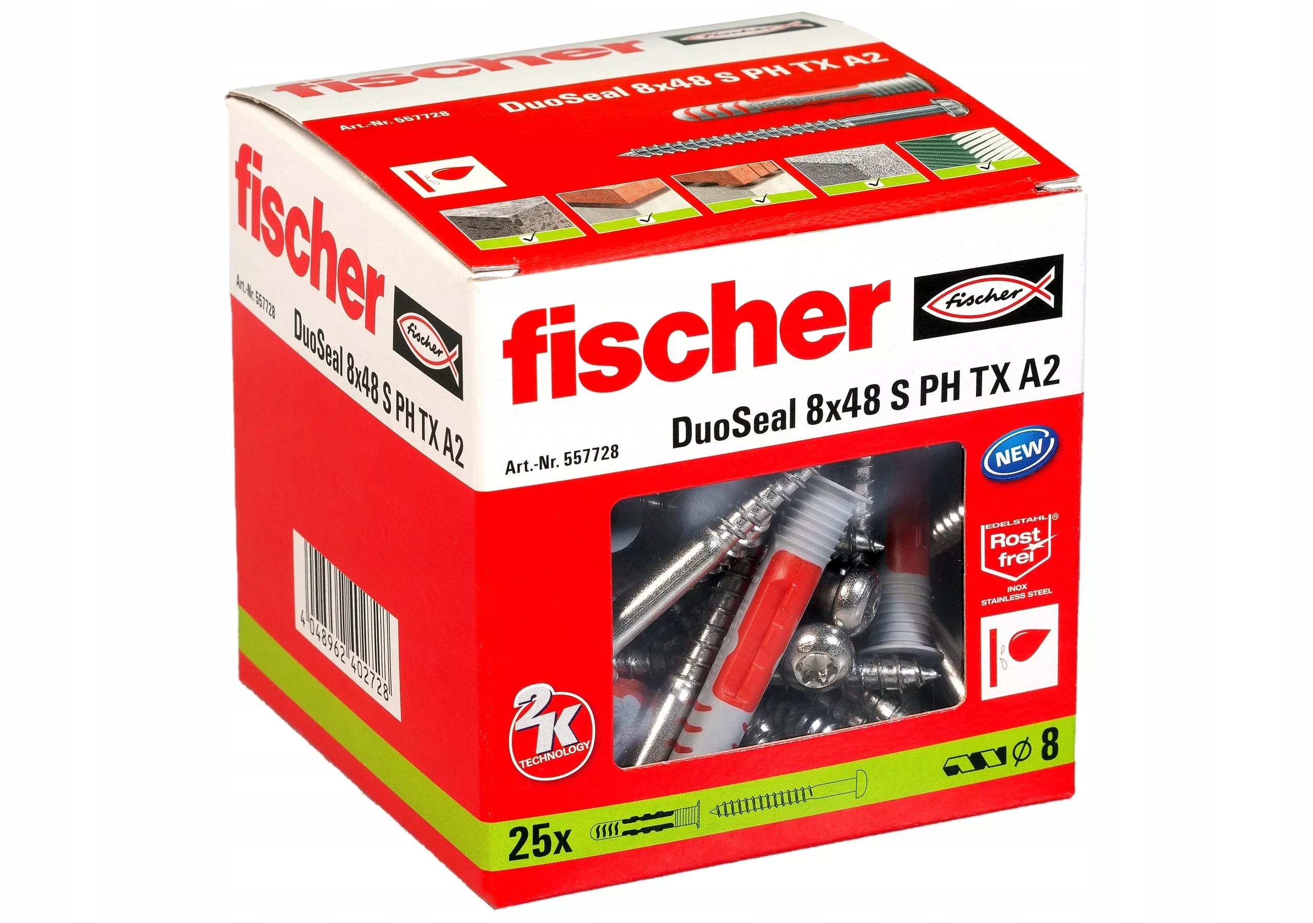 Fischer Upevnění do vlhkých prostor DuoSeal 8 x 48 S Ph Tx A2 25 Ks