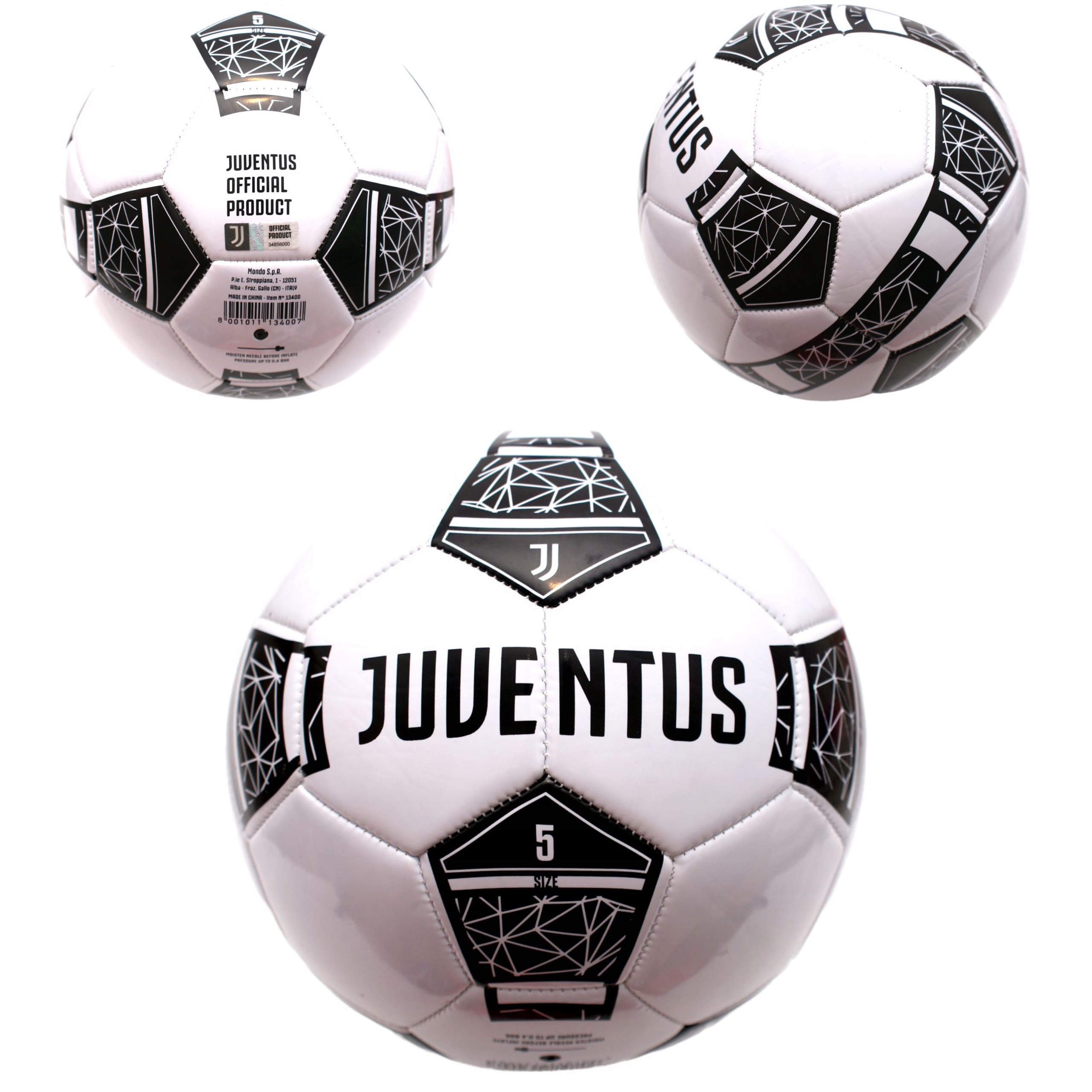 Piłka Treningowa Juventus R.5 Rozmiar 5 Rekreacyjna Butylowa