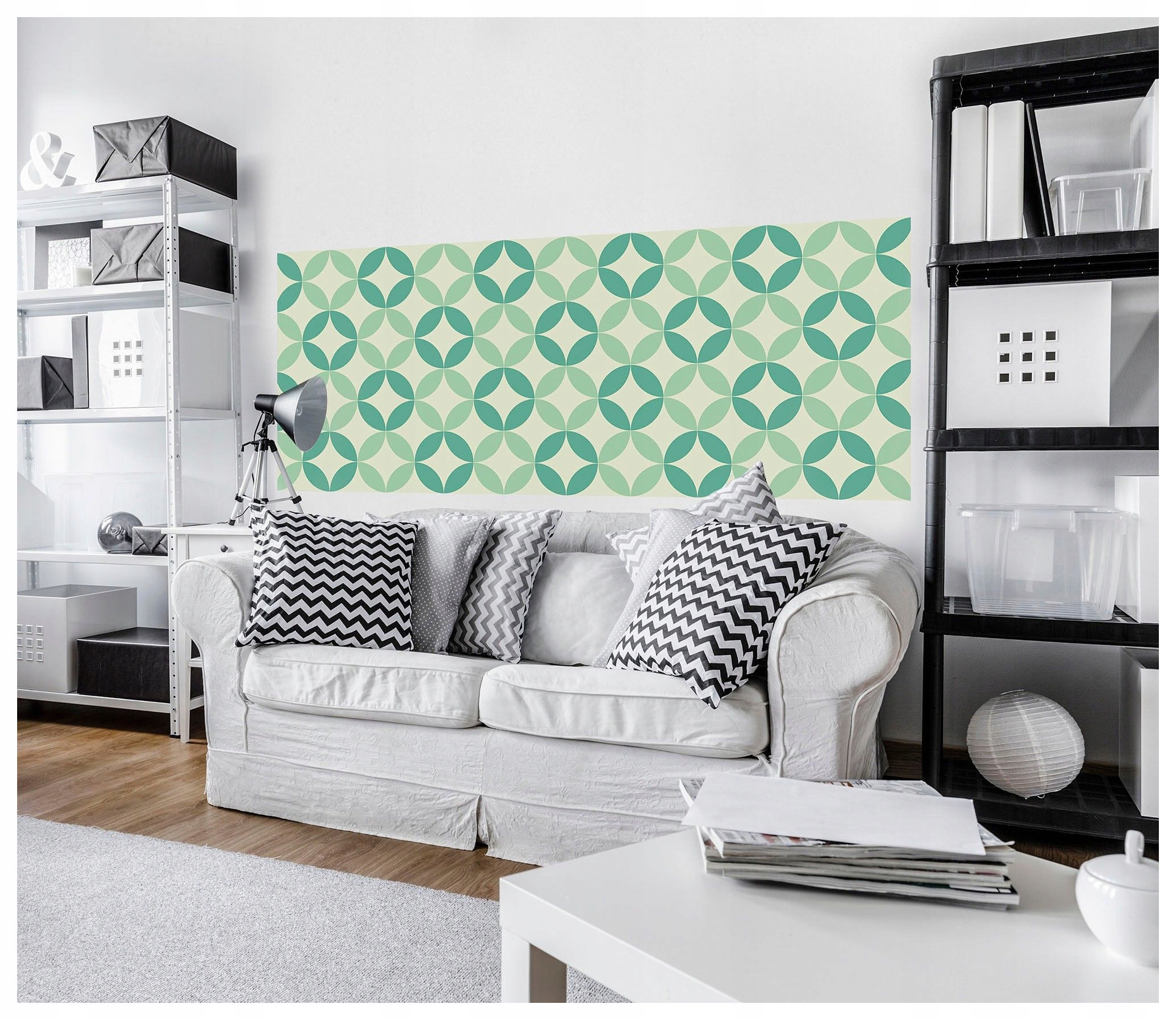 Vliesová fototapeta Geometrické kruhy a ovály zeleň bez 250x104 lepidlo