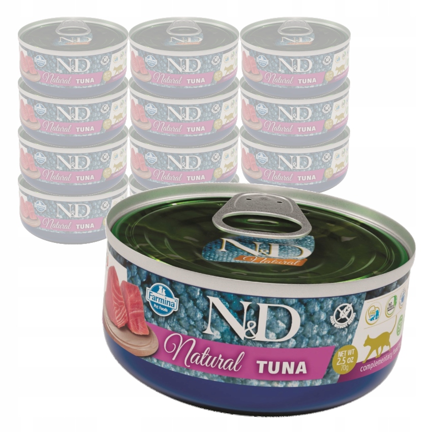 Levně Farmina N&d Cat Natural Tuna 12x70g Mokré Krmivo Pro Kočky s tuňákem