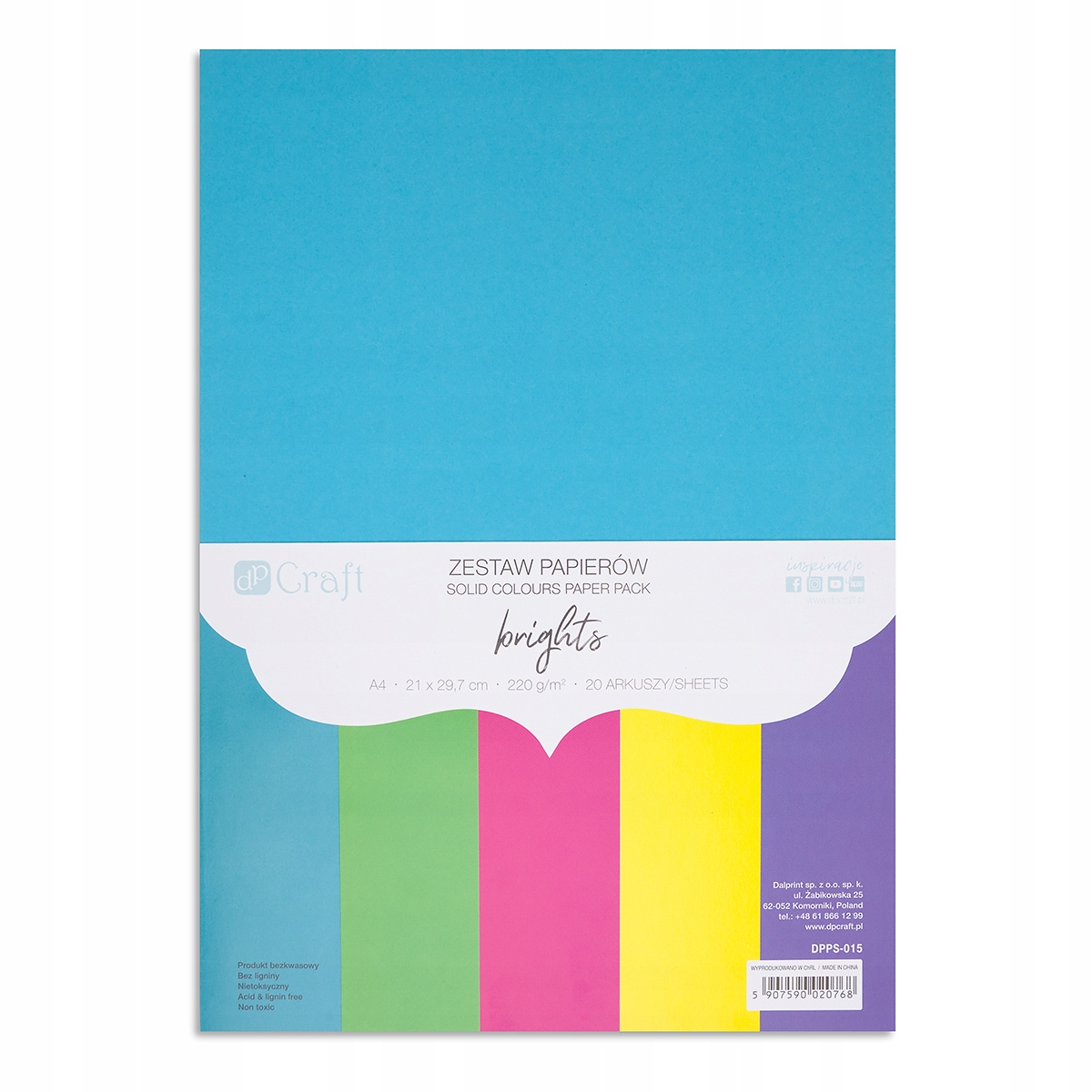

Zestaw papierów 220g brights A4 20 ark