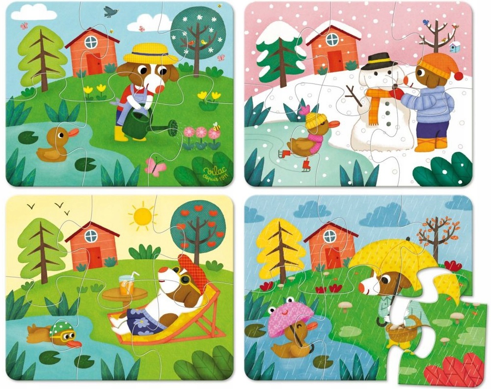 

4 Pory Roku drewniane puzzle 4x6 el. Vilac 2+