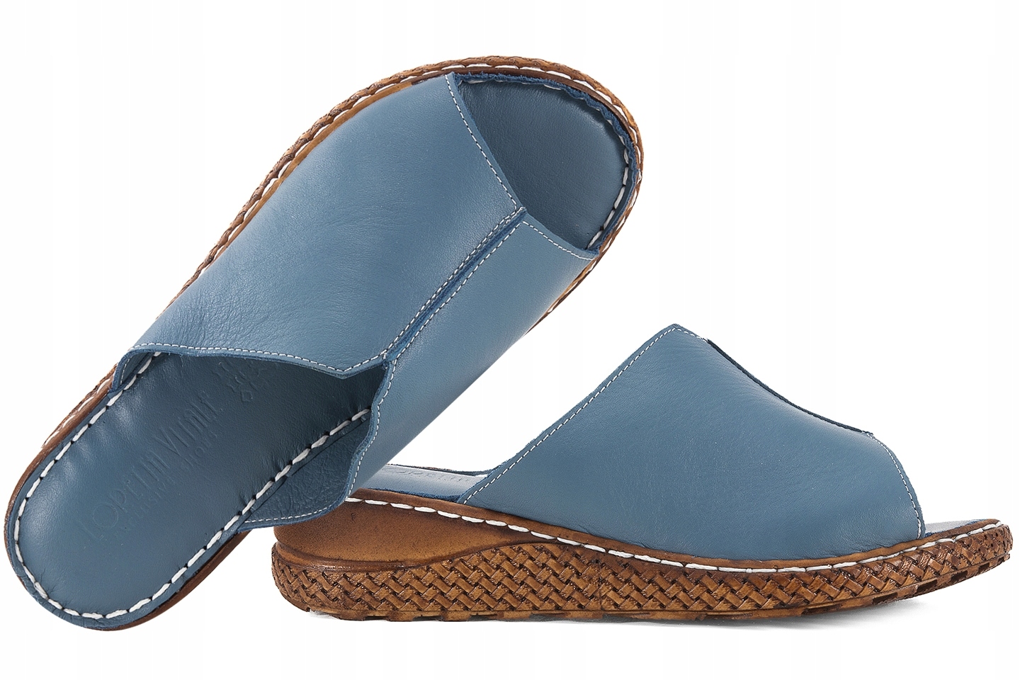 Loretta Vitale K213 Nazouváky Koturn Kůže modrá 41 Modrá