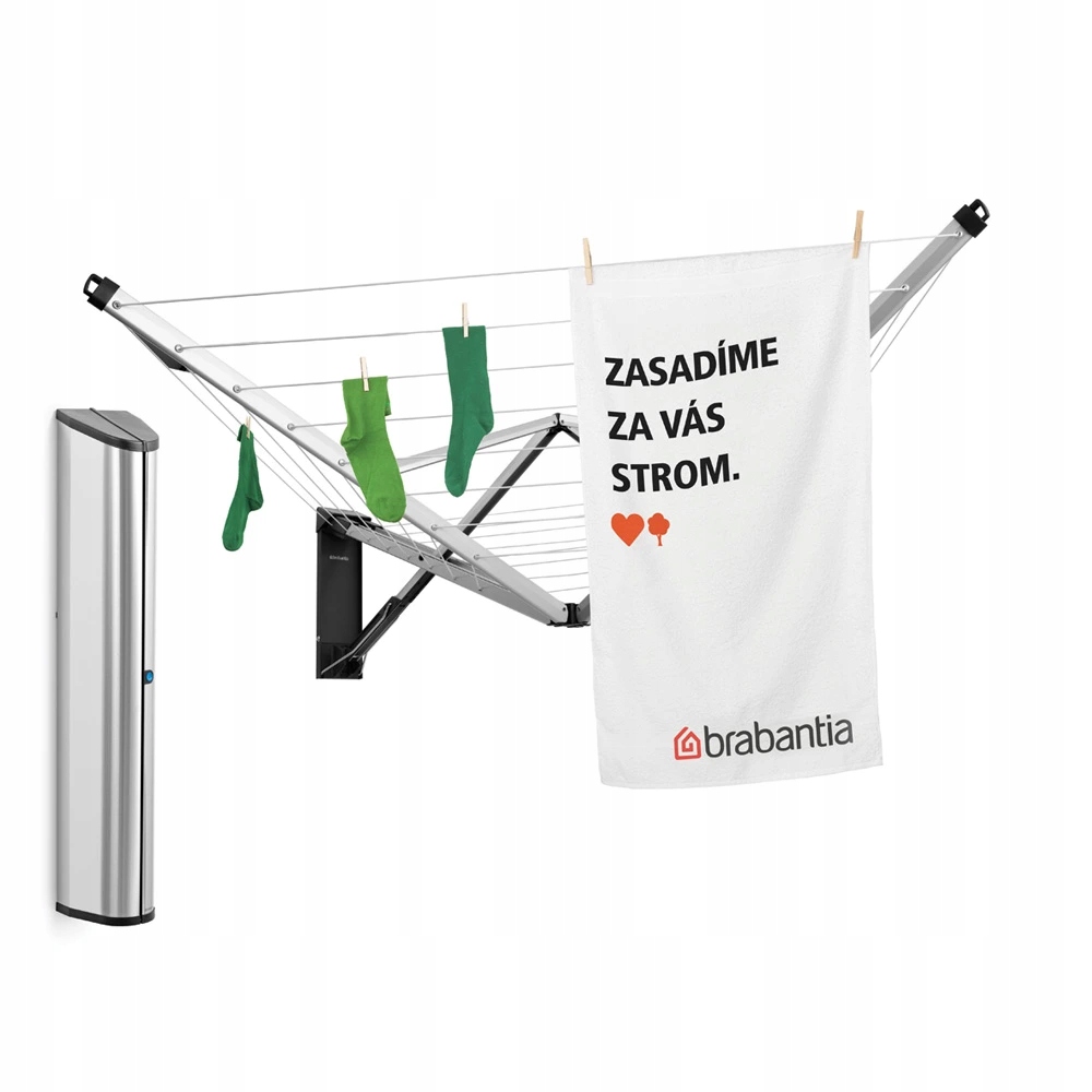 Záhradný sušiak WallFix s ochranným boxom, šedá/nerez