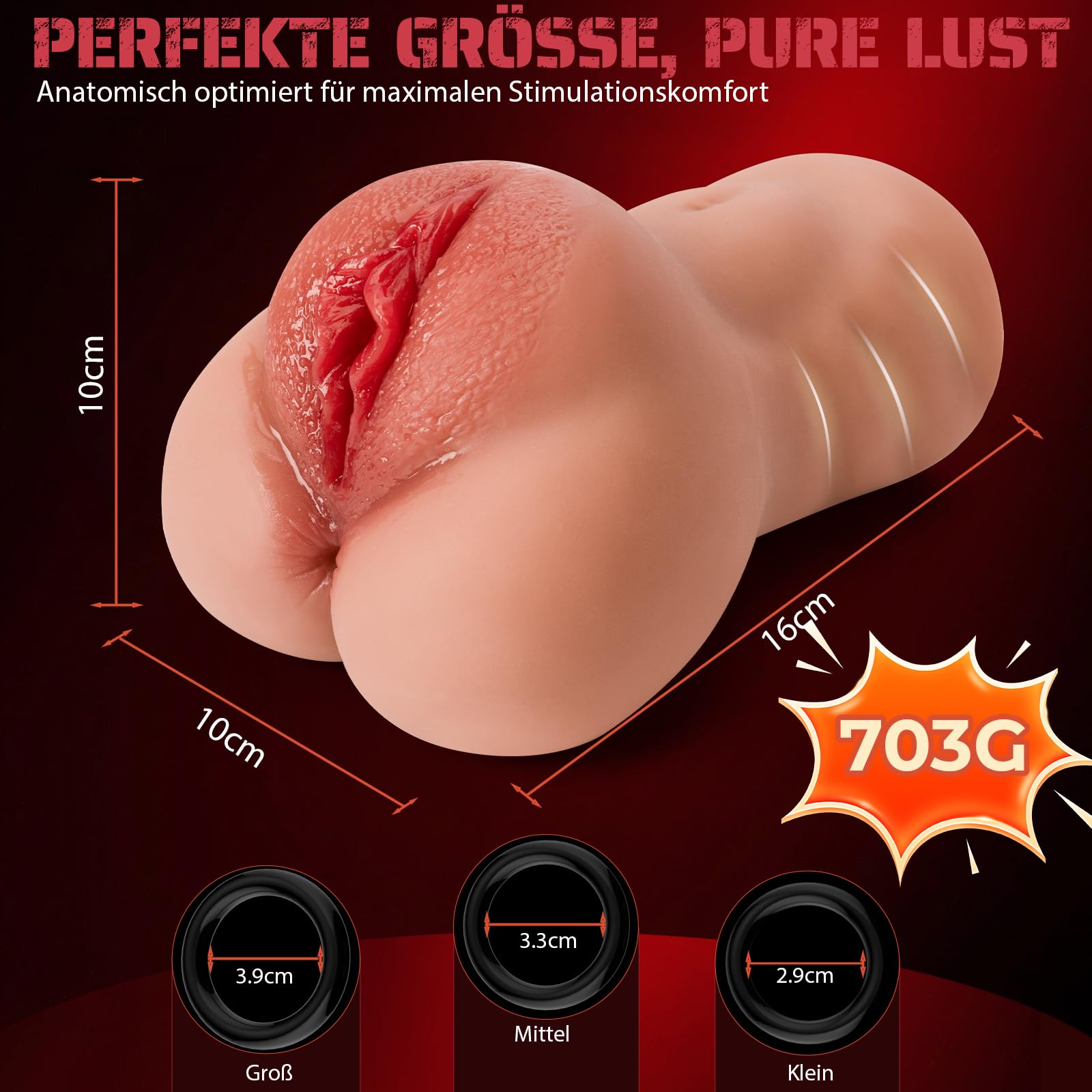 REALISTISCHER Masturbator 2w1 Z 3 Pierścieniami Silikonowy Dla Mężczyzn — miniatura 6