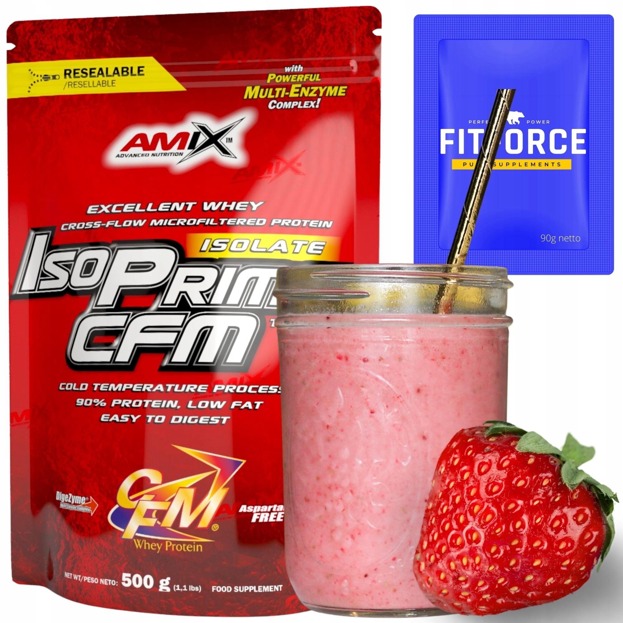 Izolát Cfm Bez Lepku Bez cukru Dieta Keto slim jahoda Protein