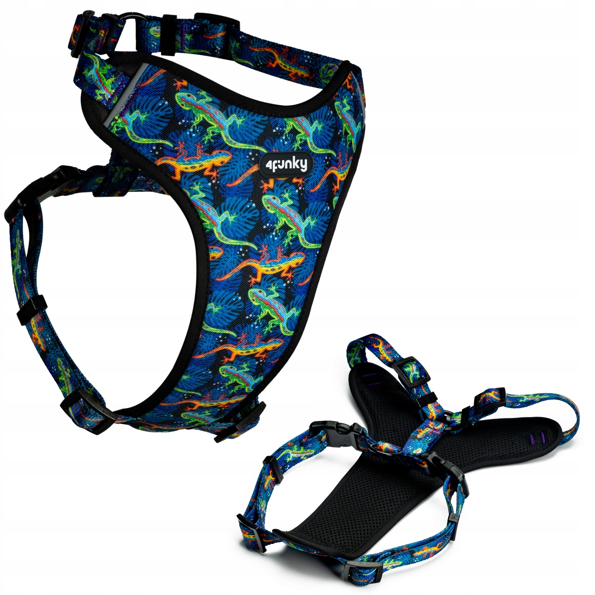 Levně Postroj guard comfort pro středního psa, barevný a beztlakový Wild Gecko|M