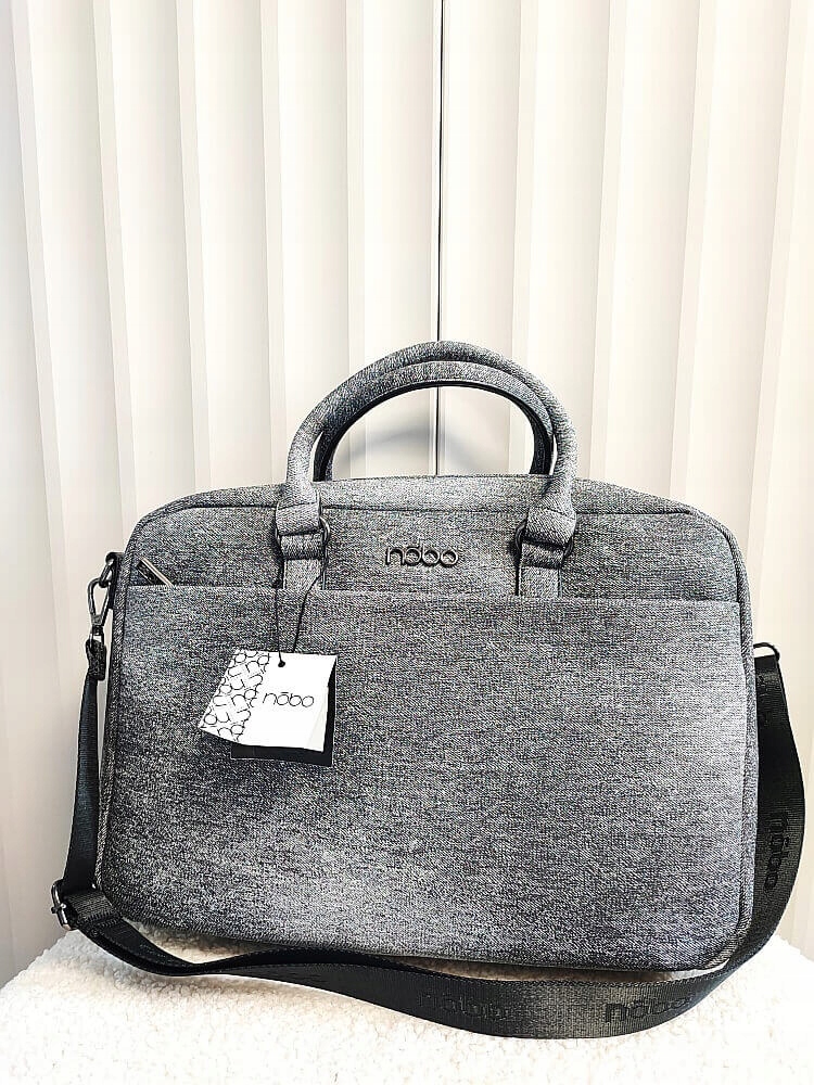 Nobo shopper taška na notebook, šedá, látková