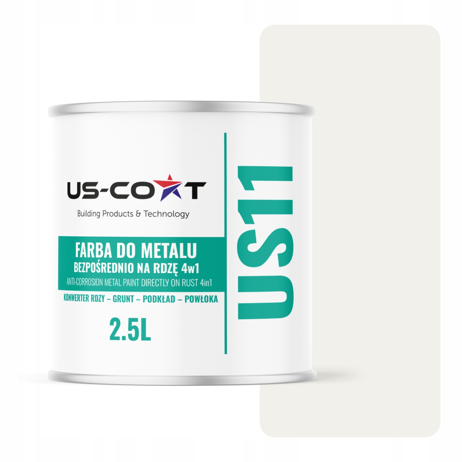 Farba Na Kov Na Hrdzu Aluminium 4v1 Biela Cestná Ral 9016 Lesk 2,5L