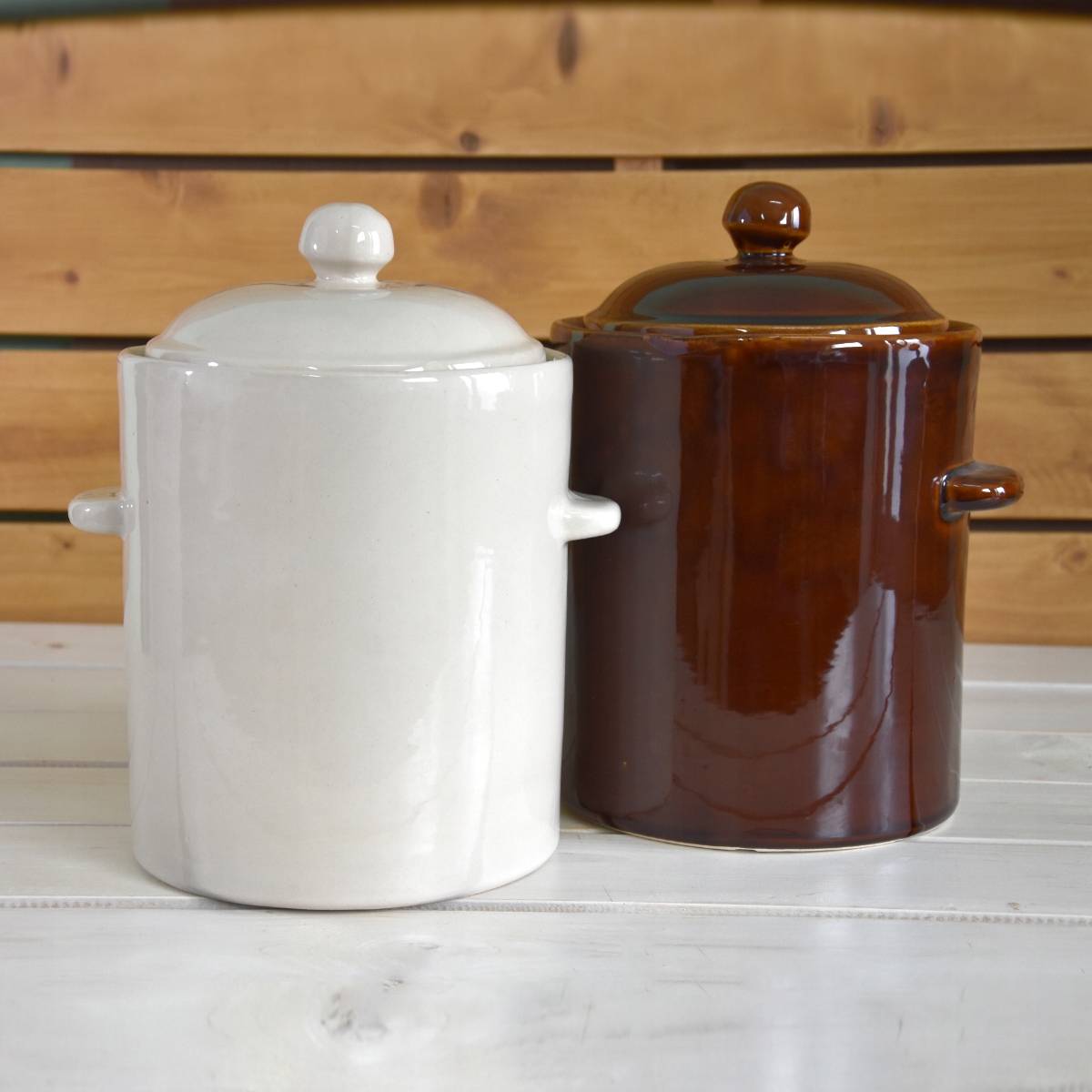 Garnek beczka do kiszenia OGRÓKÓW kapusty 5l BEŻ Wysokość produktu 30 cm