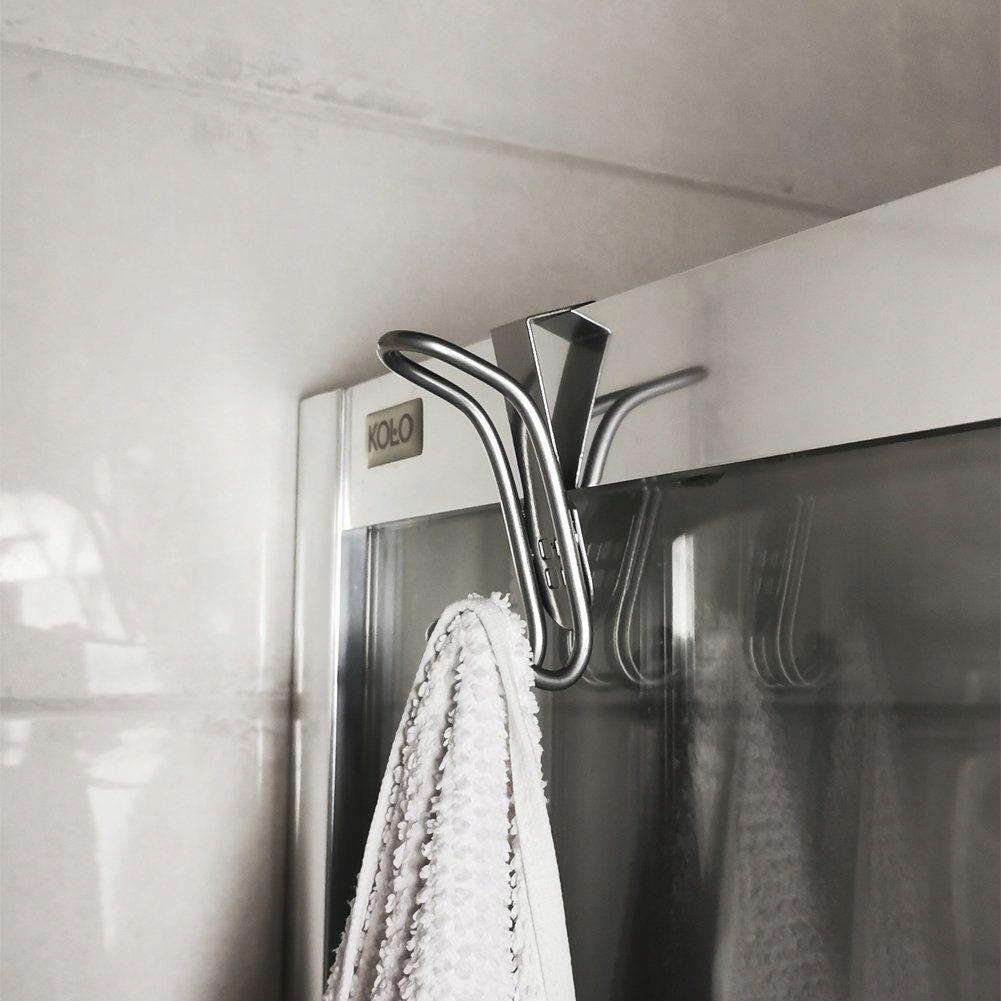 HACZYK STALOWY NA DRZWI KABINY 2 SZT SILVER BEZINWAZYJNY Wysokość 100 mm