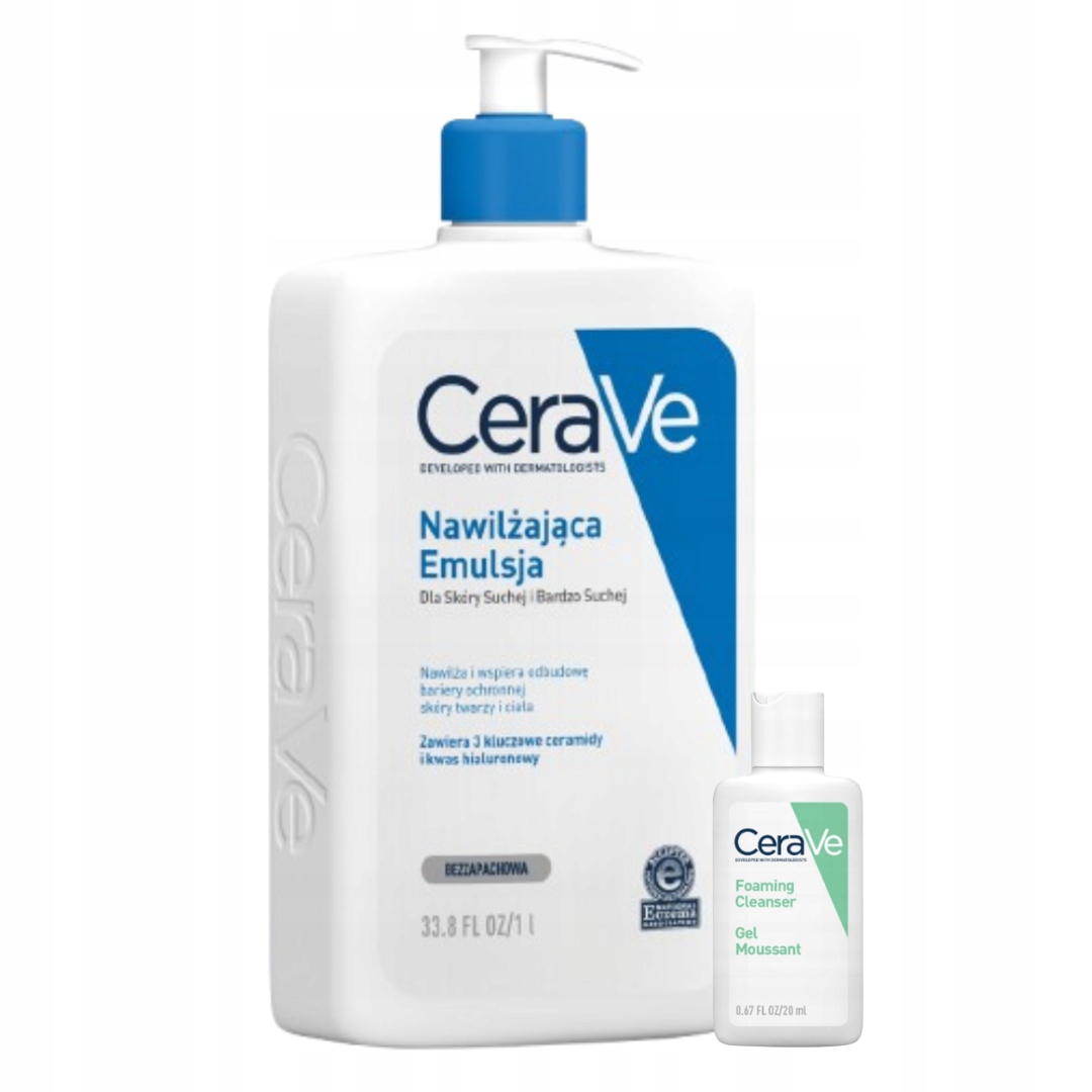 CeraVe Emulsja Nawilżająca Skóra Sucha Bardzo Sucha Twarz Ciało 1l