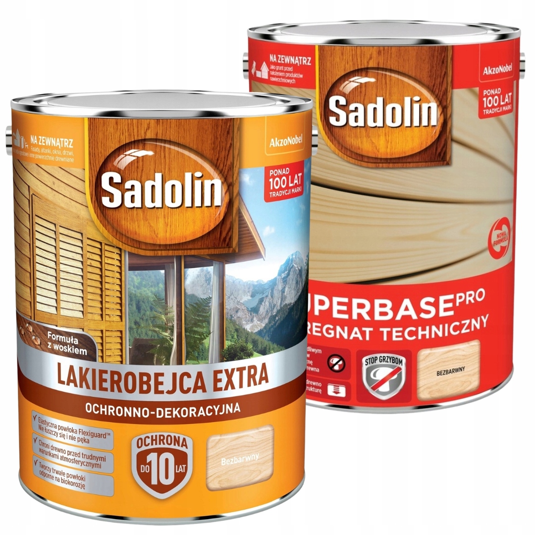 Sada Sadolin Extra Laková Nádoba 5 L Bezbarvá Sadolin Superbase Grunt 5 L
