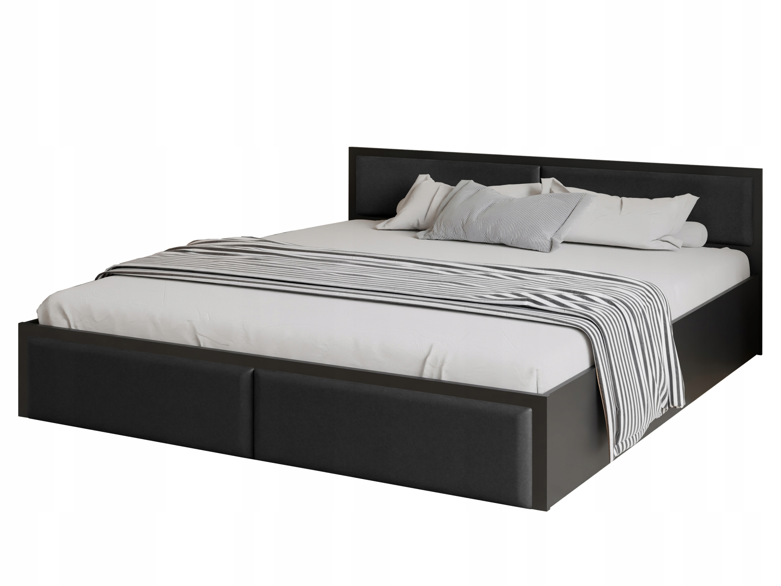 Postel Dior Costa 160 černá 2x dvojitý panel v černé barvě
