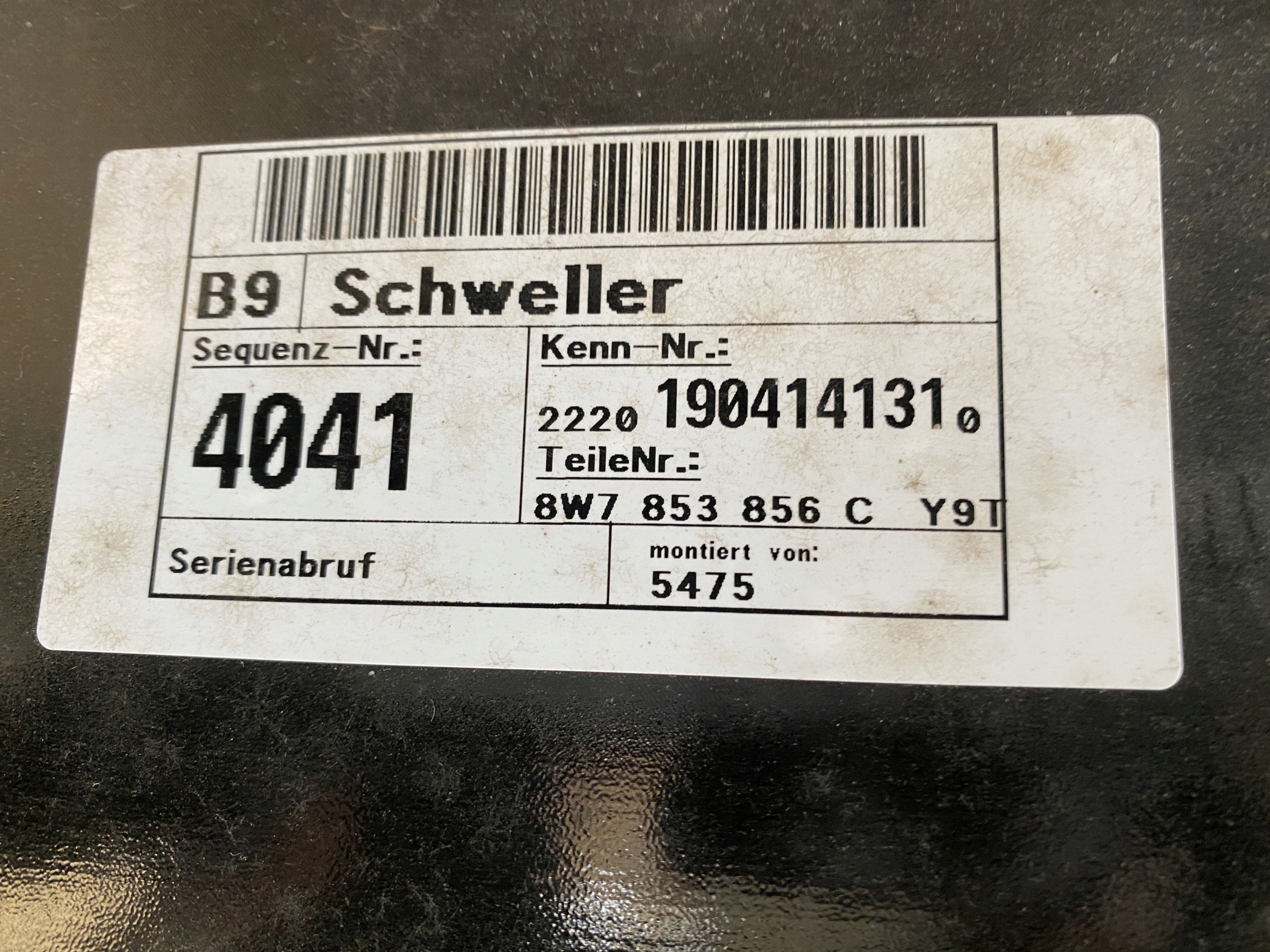 AUDI A5 S5 8W CABRIO SLINE moulding threshold right LY9T