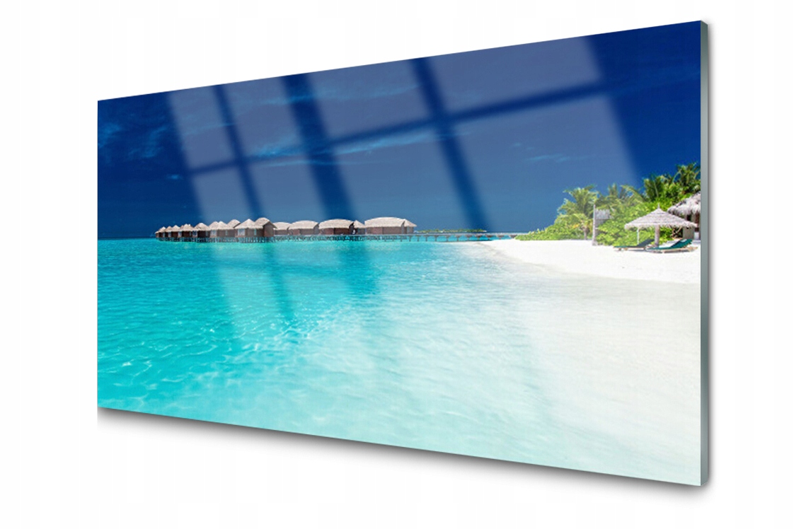 

Panel szklany dekor Morze Plaża 120x60 + Klej