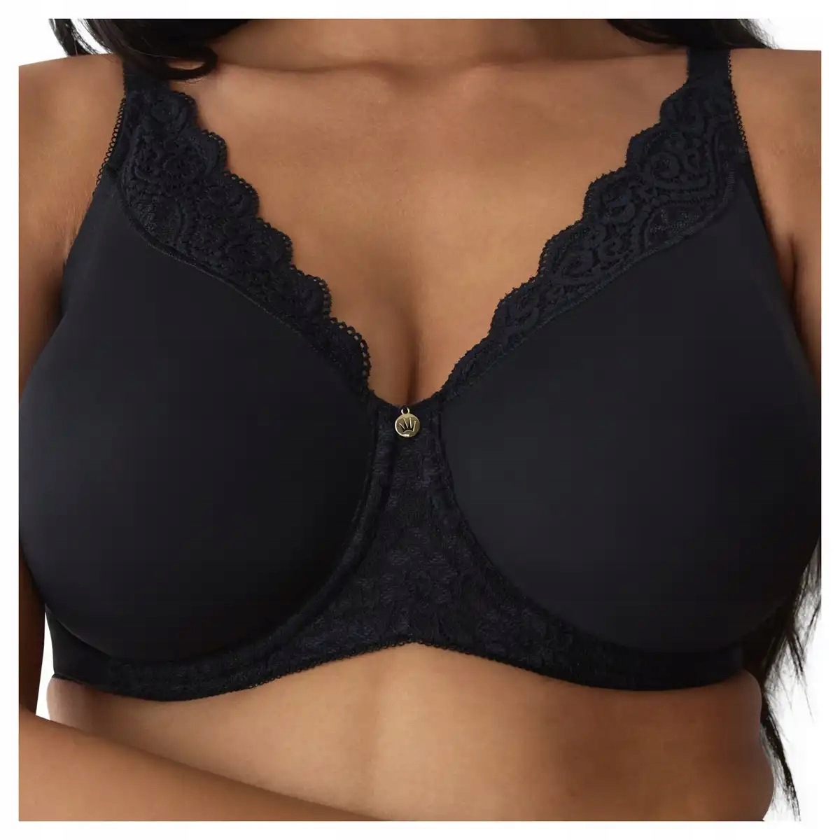 Podprsenka Amourette W01 soft minimizer s kosticemi pro velké poprsí černá 90E