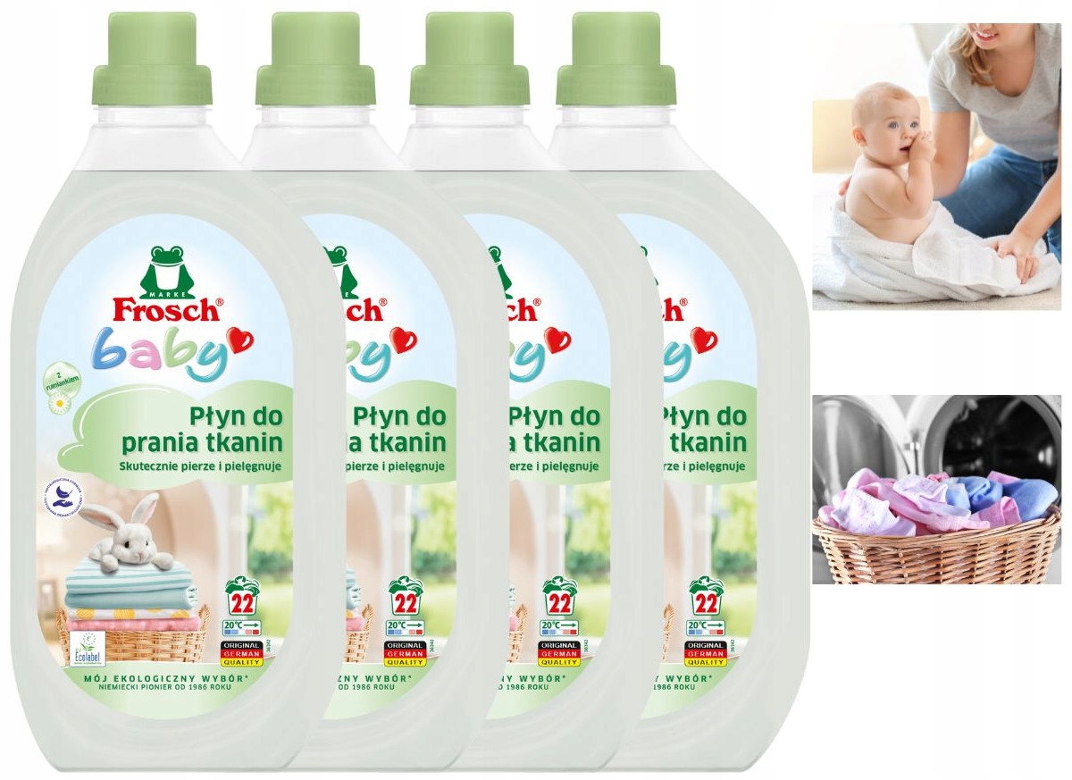 Levně Frosch Baby Ekologický Koncentrát Tekutý prací prostředek na tkaniny Barva Bílá 1,5L x4