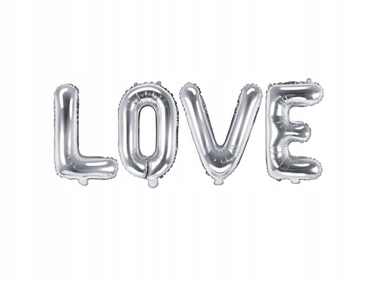 

Balony na Walentynki wesele Love 140cm srebrne