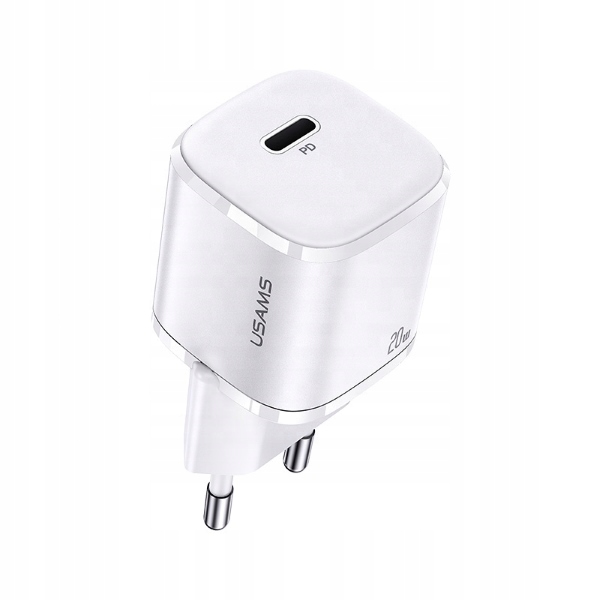 Usams Ładowarka sieciowa Usb-c T36 mini 20W PD3.0 Biała
