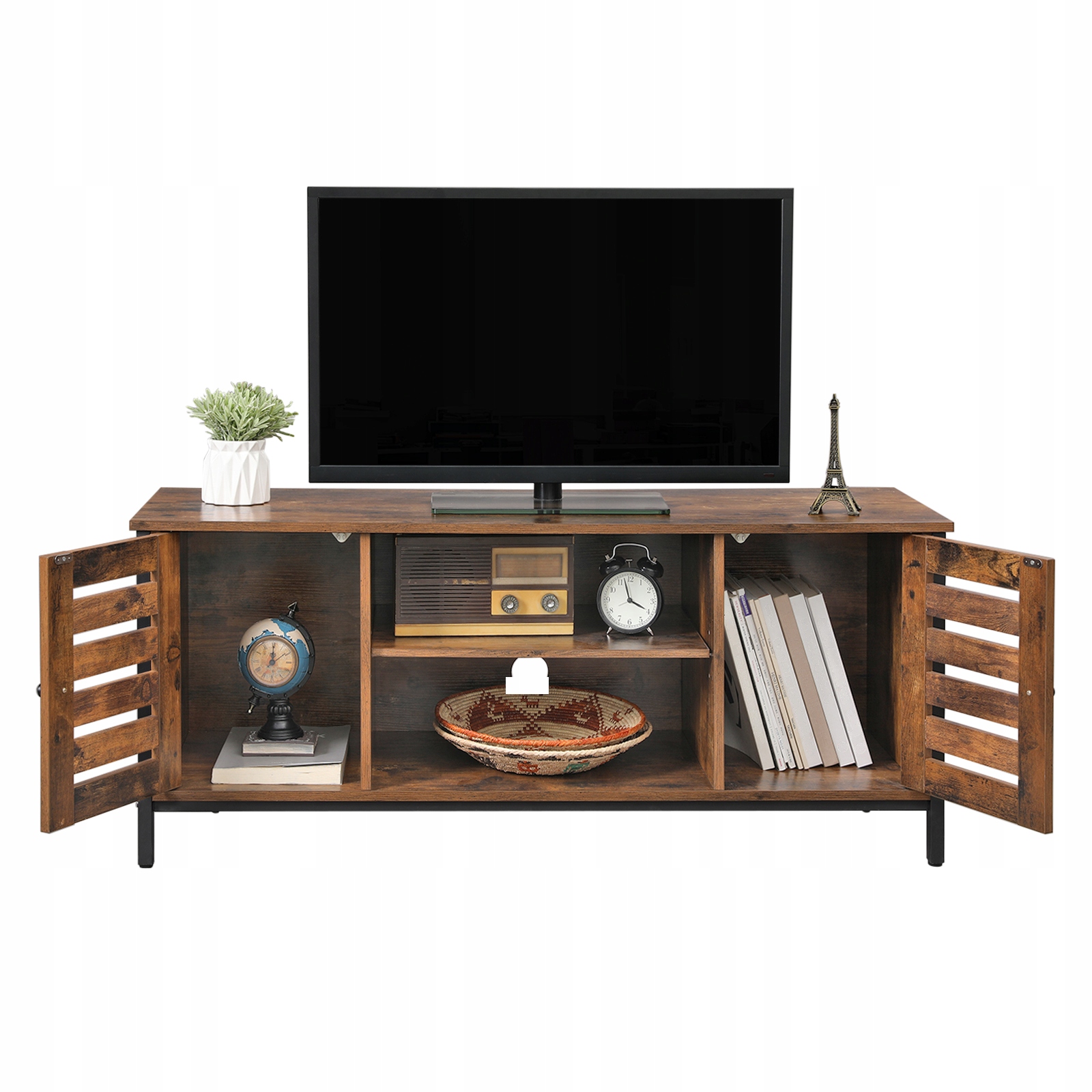Rtv stolek 110x40x50 cm Černý rustikální hnědý