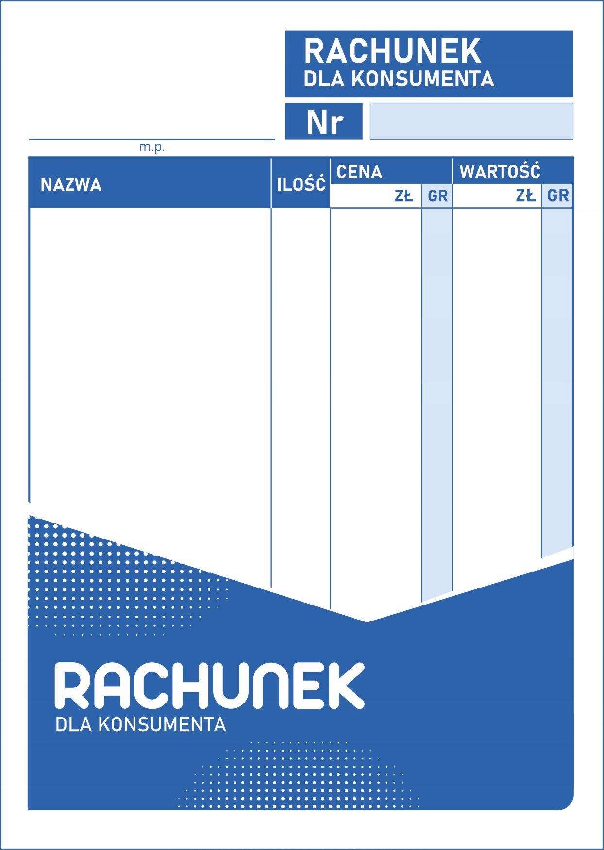 

Rachunek dla konsumenta A6 80 kartek samokop