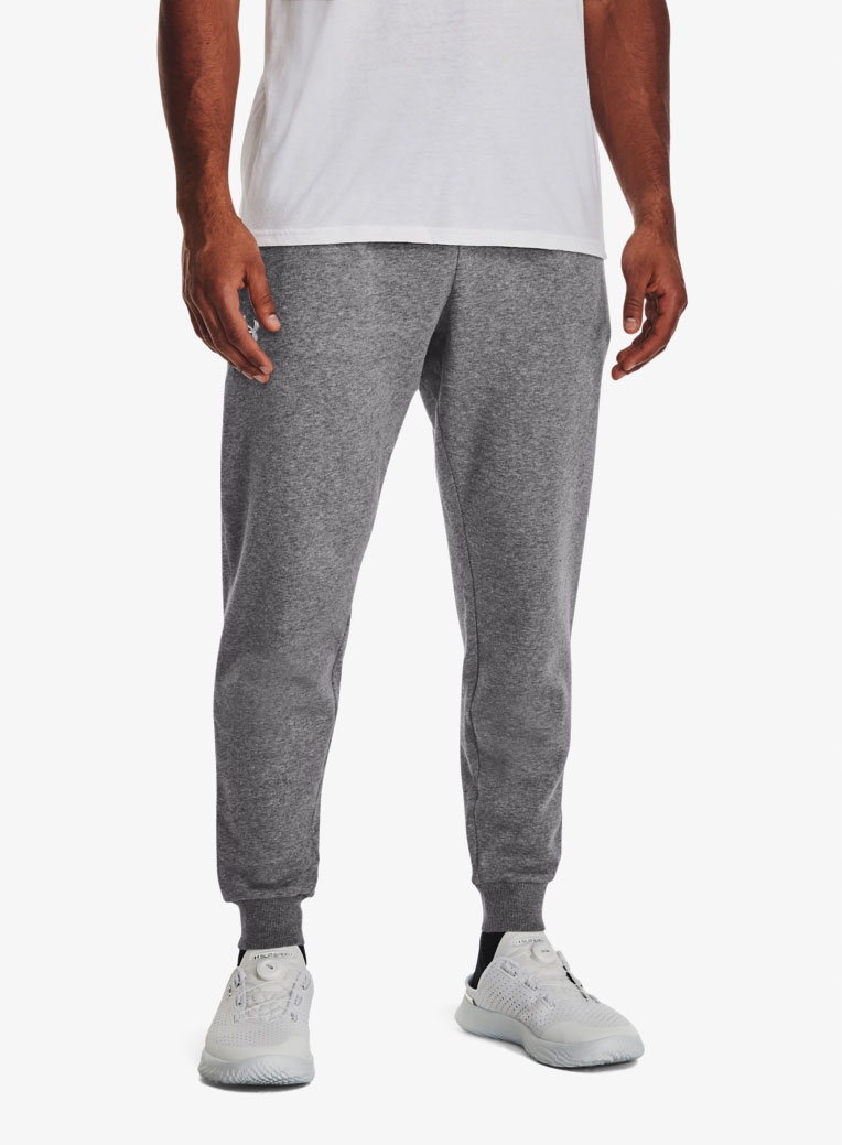 Pánské kalhoty Under Armour Rival Fleece Joggers castlerock/white XL