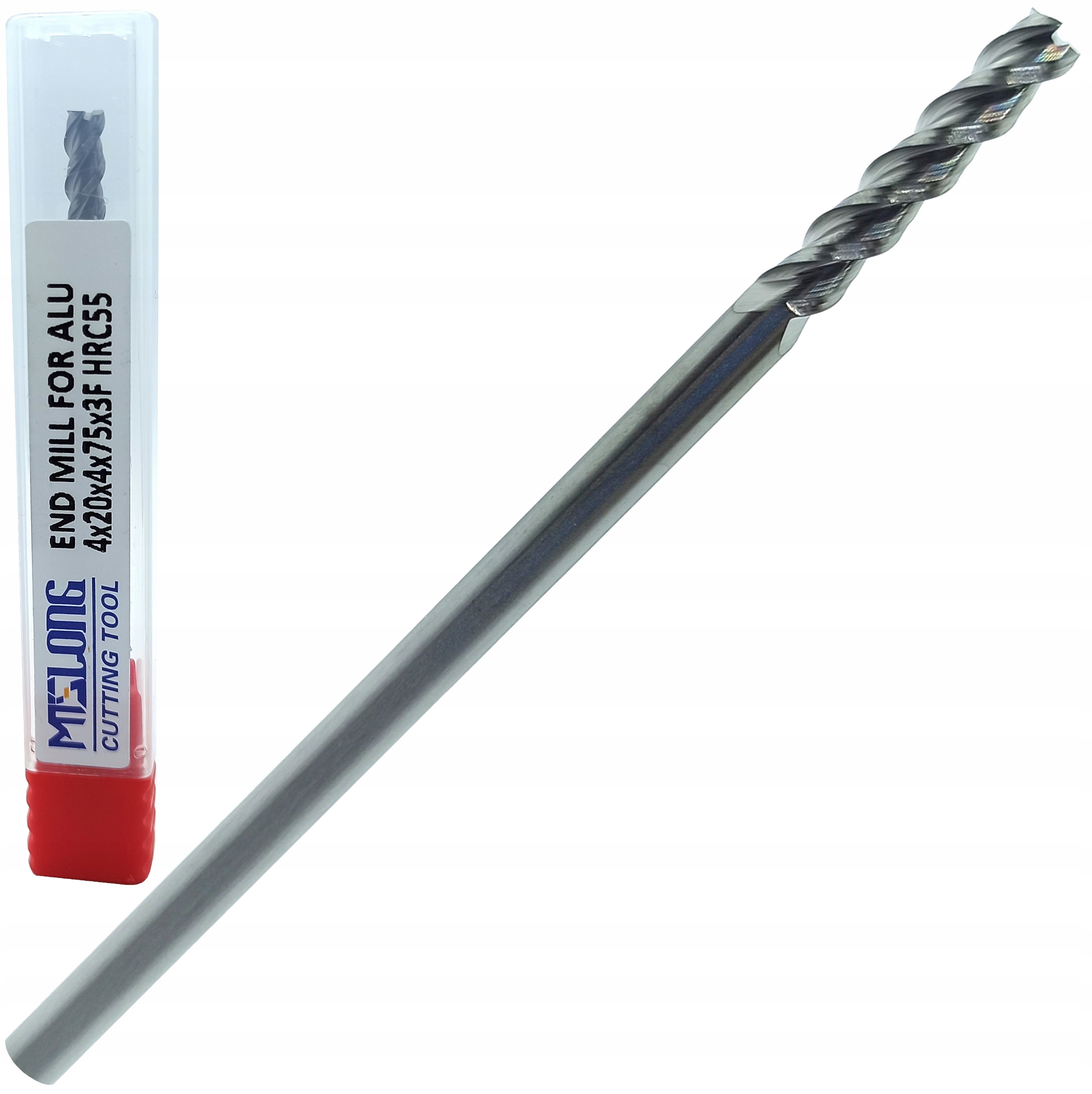 FREZ WĘGLIKOWY VHM fi 4mm 75L DŁUGI MTS 55HRC ALUMINIUM 3Z