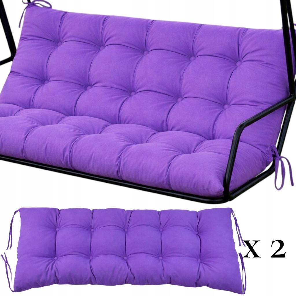 Polštáře na zahradní houpačku 150x50, sada 2 ks, světle fialová