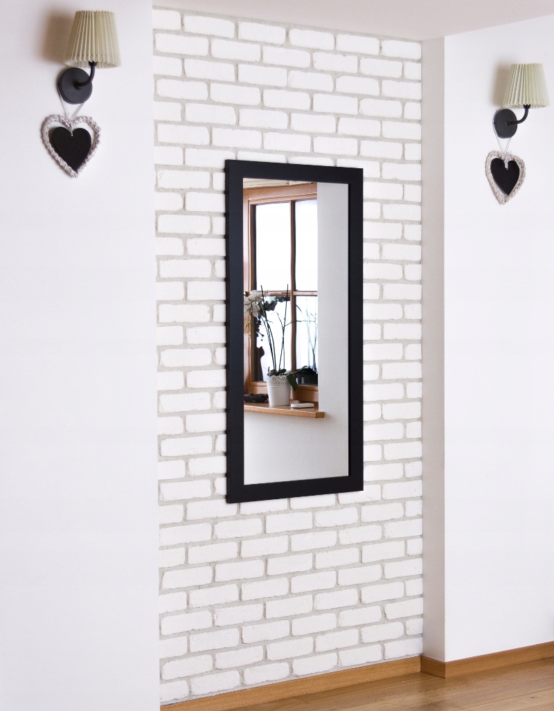 Lustro w ramie klejonej PREMIUM 120x80 CZARNE Kształt prostokąt