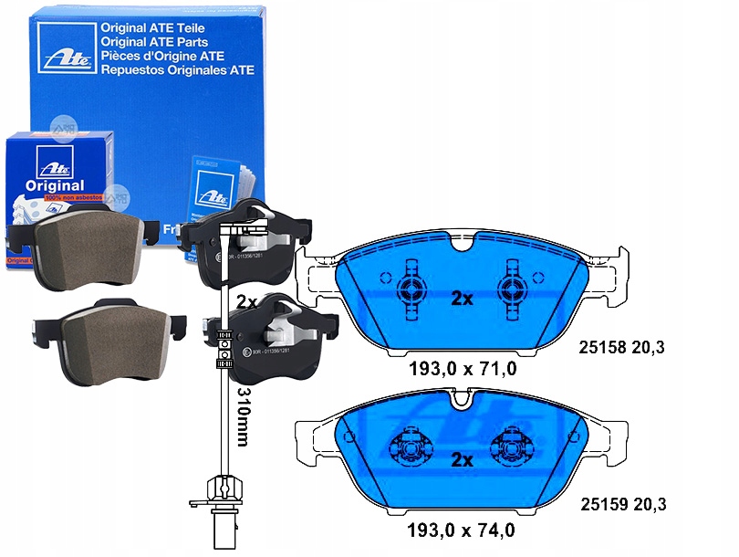 Sada Brzdových Destiček Ate 4H0698151D 4G06981