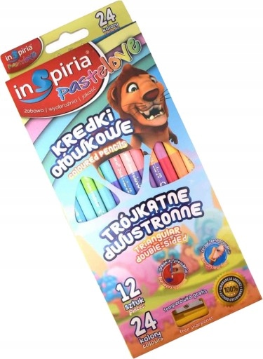

Kredki Trójkątne Szkolne Dwustronne Inspiria
