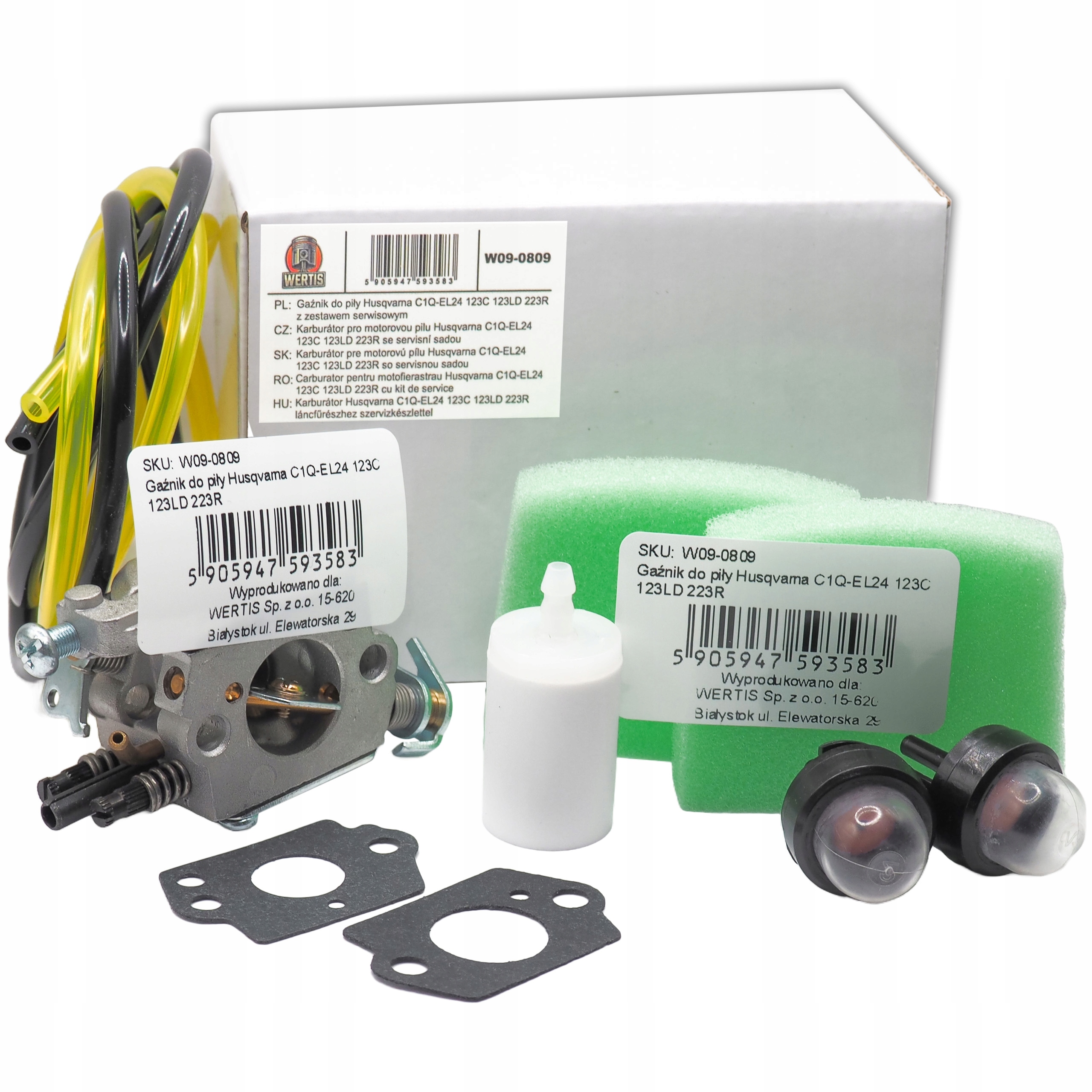 Karburátor Pro Kosu Husqvarna 323R 326P4 325P4 123C typ C1Q-EL24 Sada Filtrů