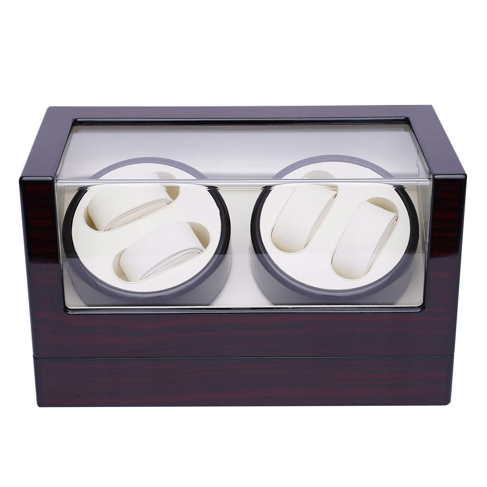 Pudełko na zegarki 4+0 (lakierowane) z drewna sandałowego i białym wnętrzem Model 4+0