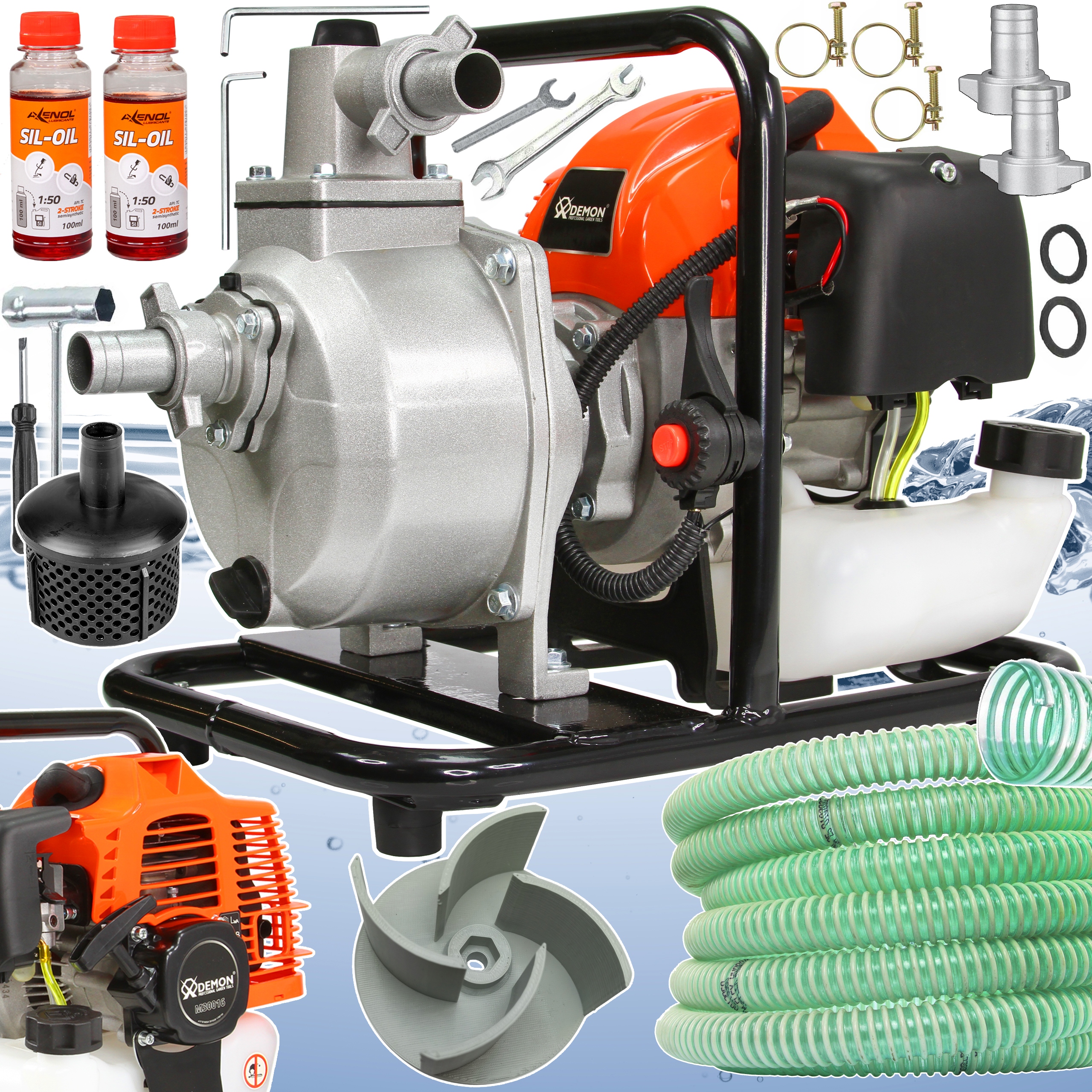 POMPA DO WODY SPALINOWA 1 CAL + OLEJ + WĄŻ SSAWNY 5M