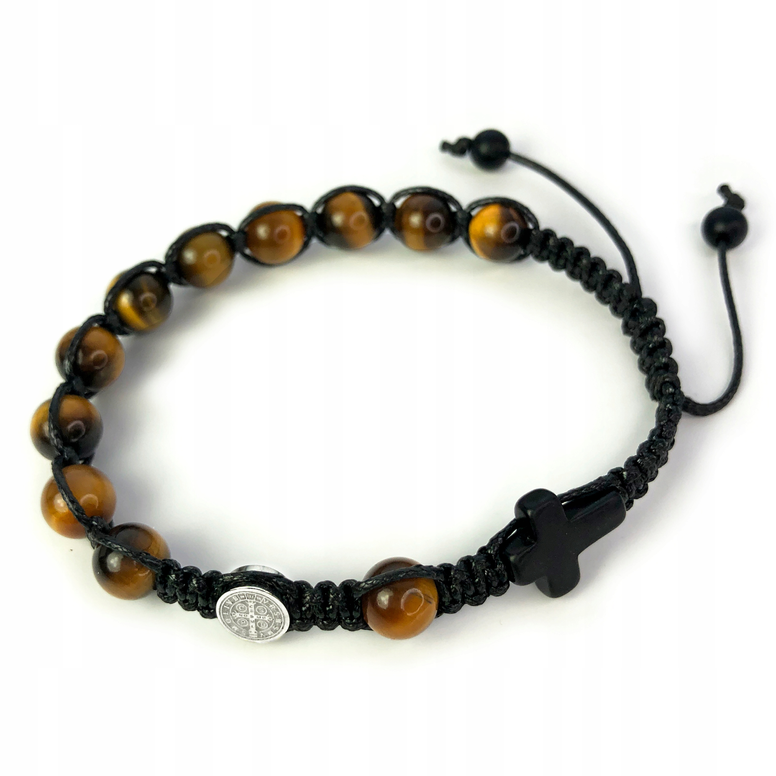 Pánský náramek Růženec na ruku z kamenů Tygří Oko