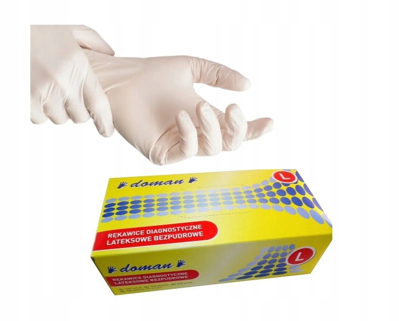 

Rękawiczki lateksowe Doman Bezpudrowe 100 szt. L