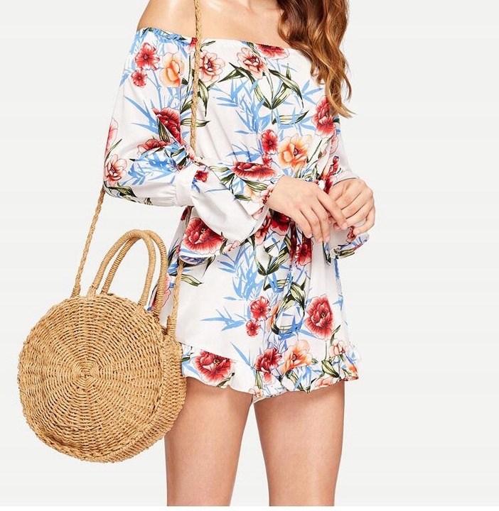 TOREBKA WIKLINOWA OKRĄGŁA PASEK MODNA CAMEL Płeć kobieta