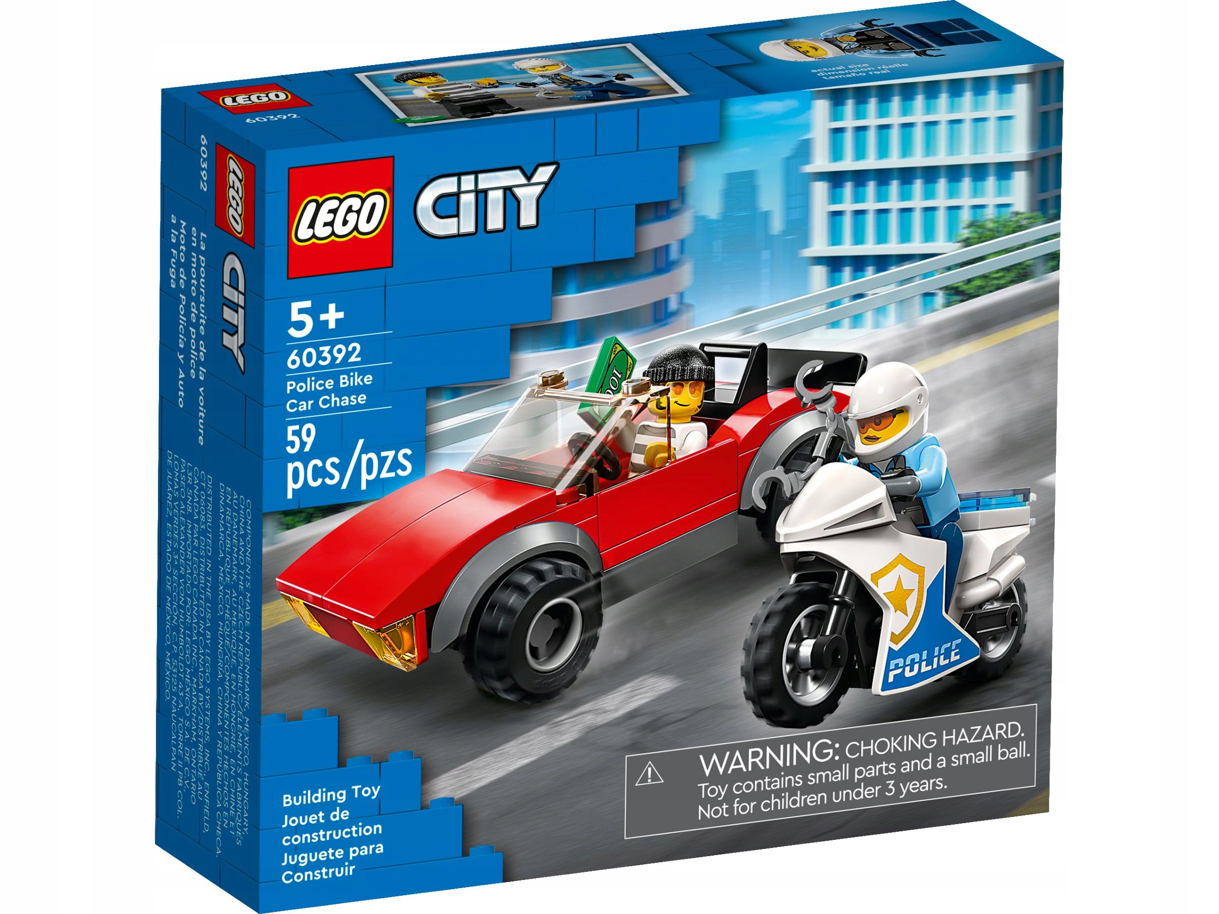 

Lego 60392 City Motocykl policyjny pościg za samoc