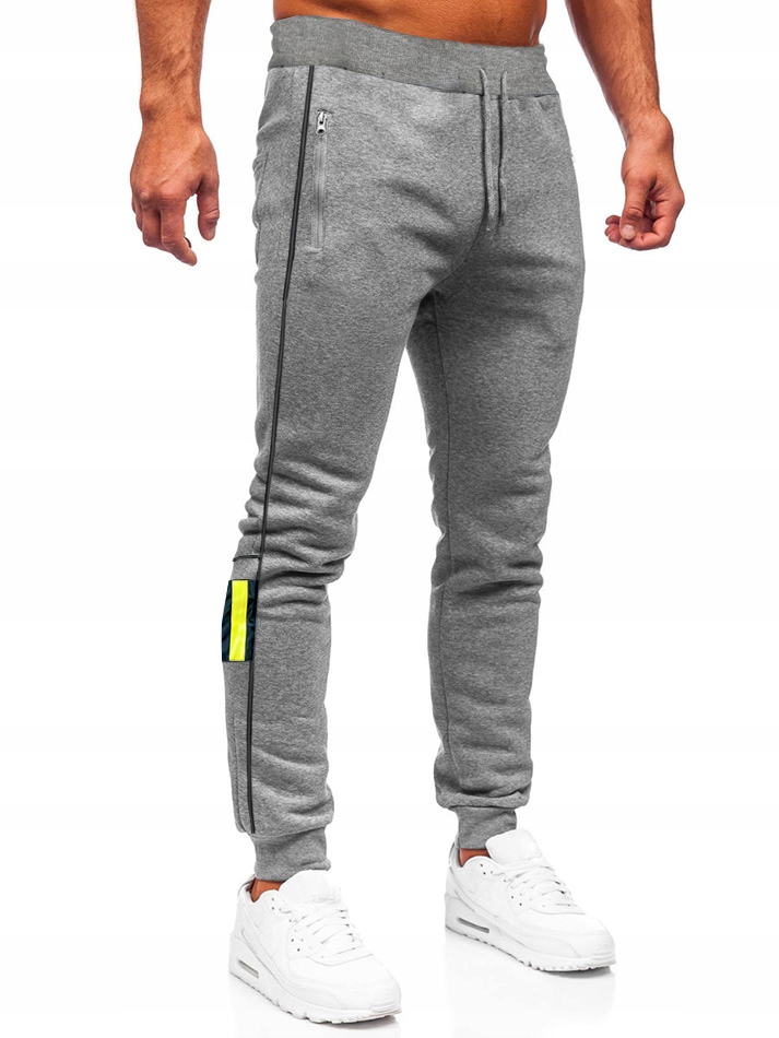 

Ciepłe spodnie Męskie dresy Dres szare 2302 M