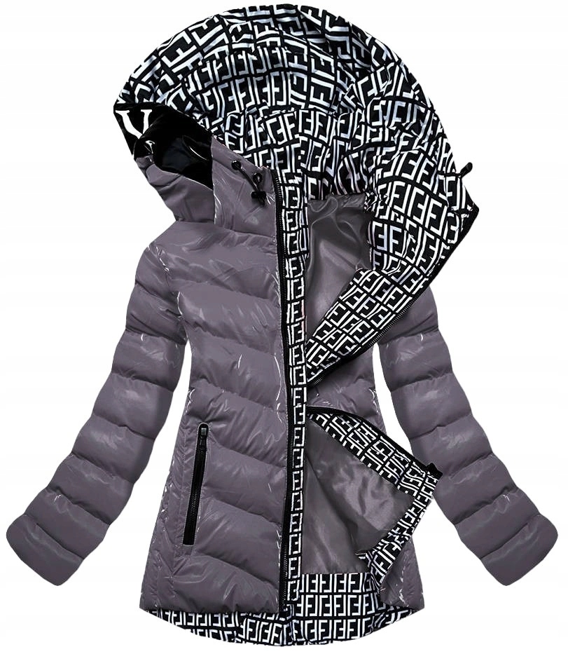 Metalická Bunda S Kapucí XW810X Šedá XXL (44)