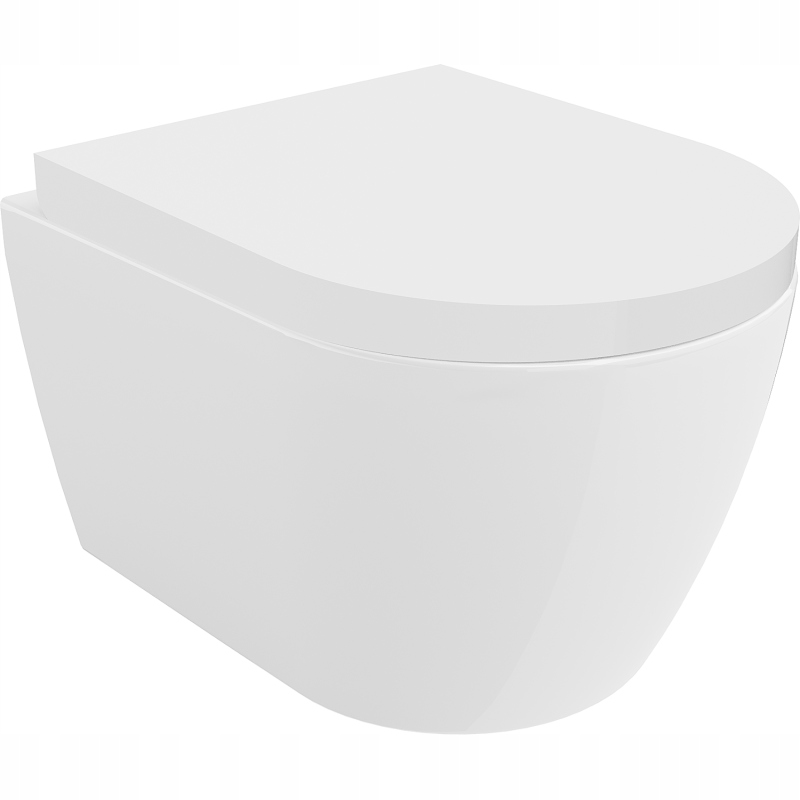 Mexen Carmen Wc mísa Rimless s deskou tvrdá, Bílá