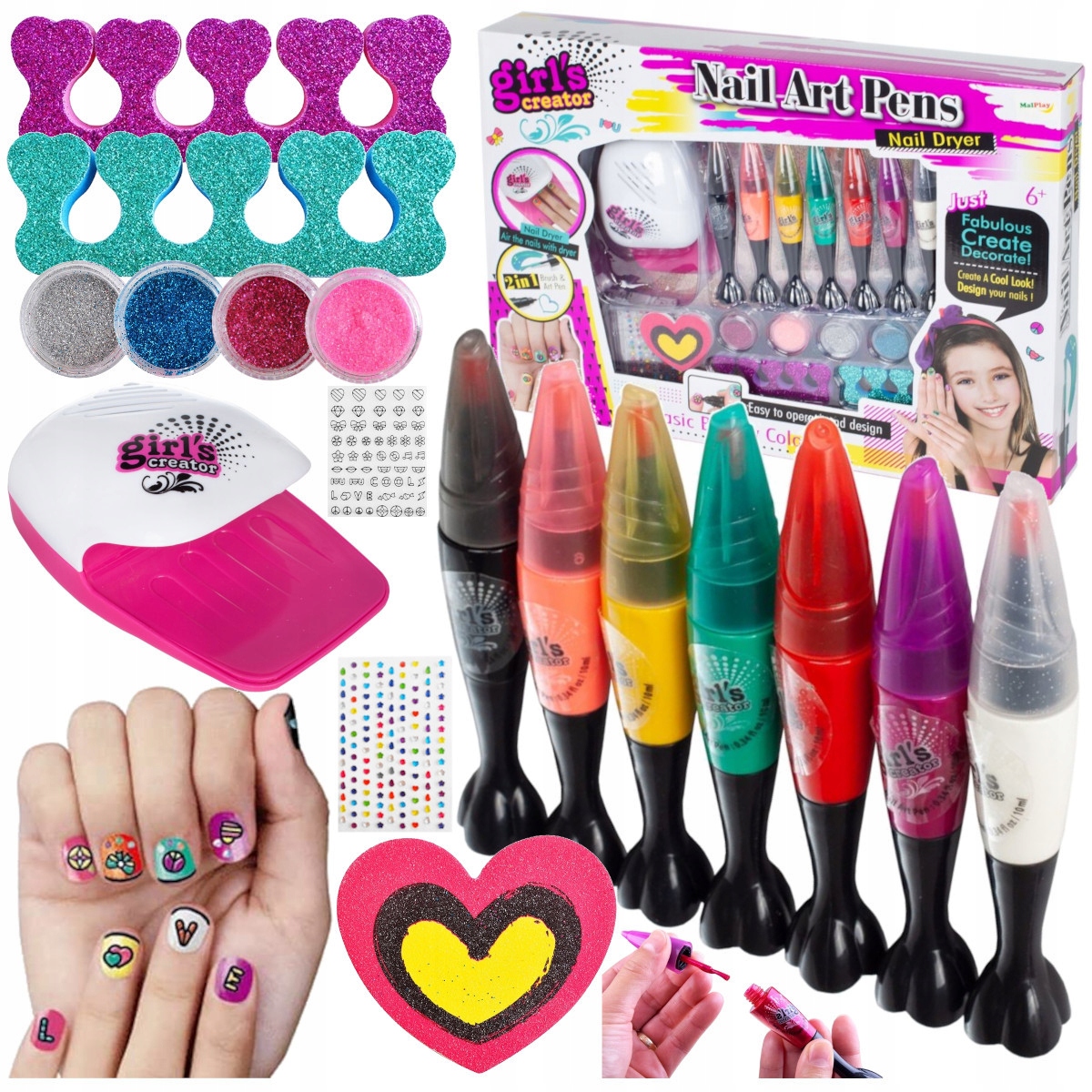 Nagų lako manikiūro rinkinys mergaitėms NS Dryer