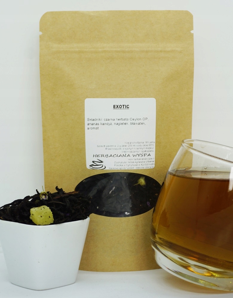 Exotic herbata czarna Ceylon 1 kg wyrazista ananas nagietek bławatek