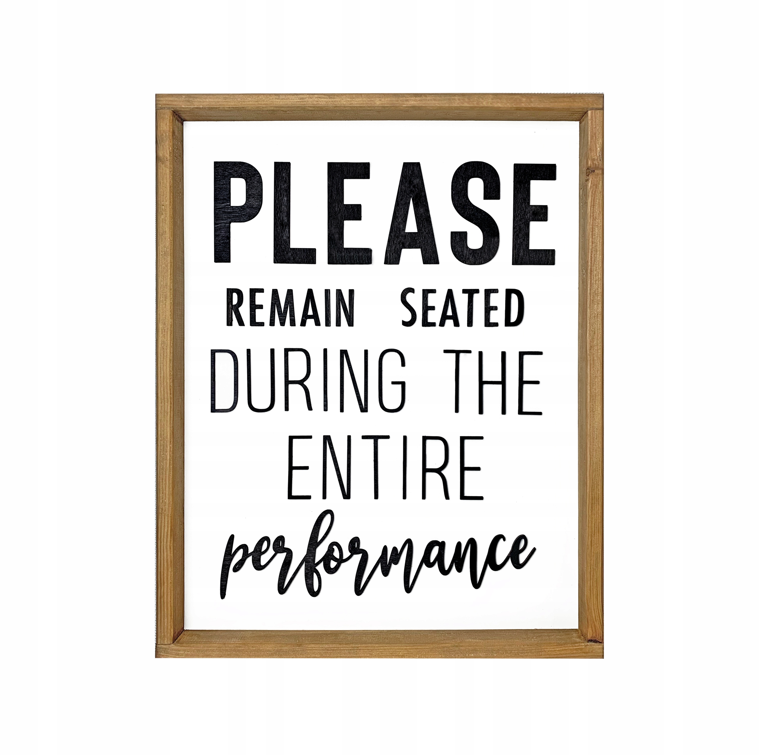 OBRAZEK Z NAPISEM 3D DREWNIANA RAMKA PLEASE